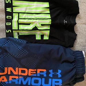 Boy Under Armour Swim Short And Nike Tee